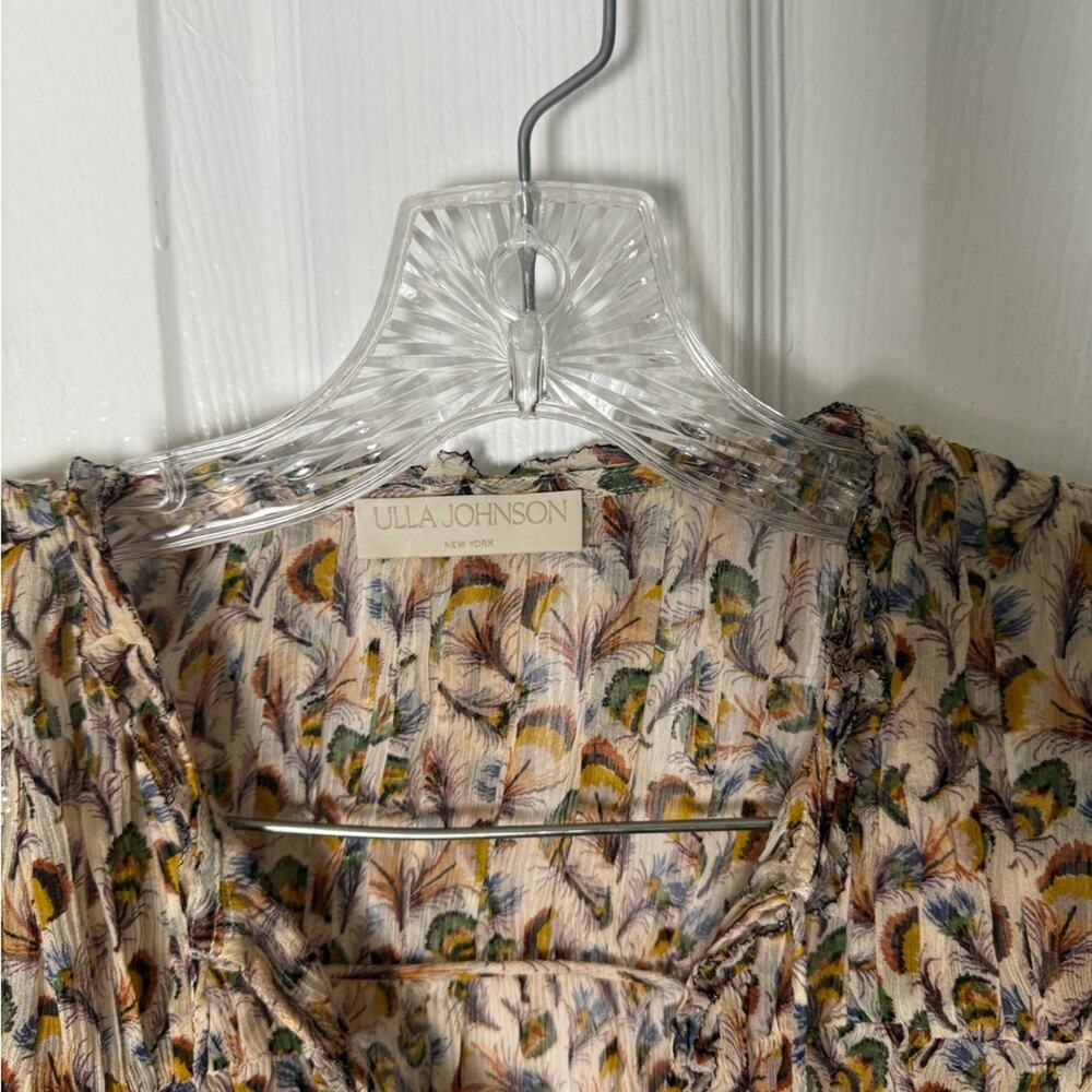 Ulla Johnson Robbie Silk Long Sleeve Front Tie Blouse In Swan 6 - Picture 12 of 12